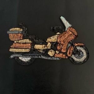 Sequined Handmade Motorcycle Appliqué